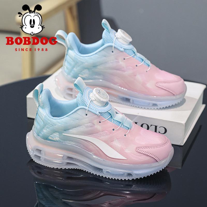Babudou children's shoes, girls' shoes, summer collection2026New mesh breathable girls' athletic shoes with rotating buckle closure, perfect for