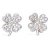 [L7679] - Silver 'Clover' Silver Earrings (rhodium-plated) - 10x8 Mm
