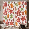 2 шт. Занавески Блэкаут с перфорацией и принтом осенних листьев Различные размеры для гостиной, спальни Теплоизоляция Декор Простая установка