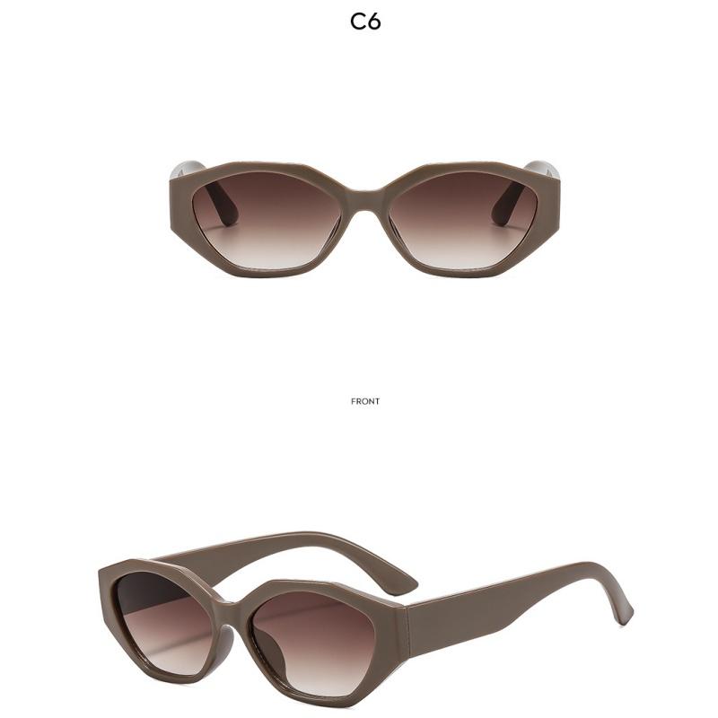 Women's sunglasses - unisex retro small frame polygonal cat-eye sunglasses