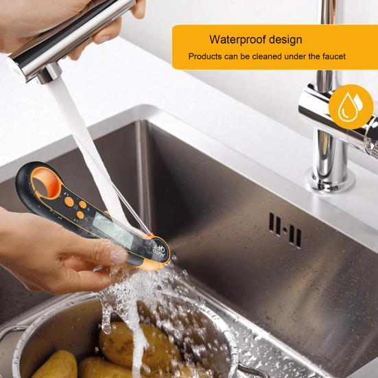 Digital Meat Thermometer with Bottle Opener Waterproof Instant Read Food Thermometer Grilling Cooking Backlight LCD Screen Ultra-Fast BBQ Thermometer