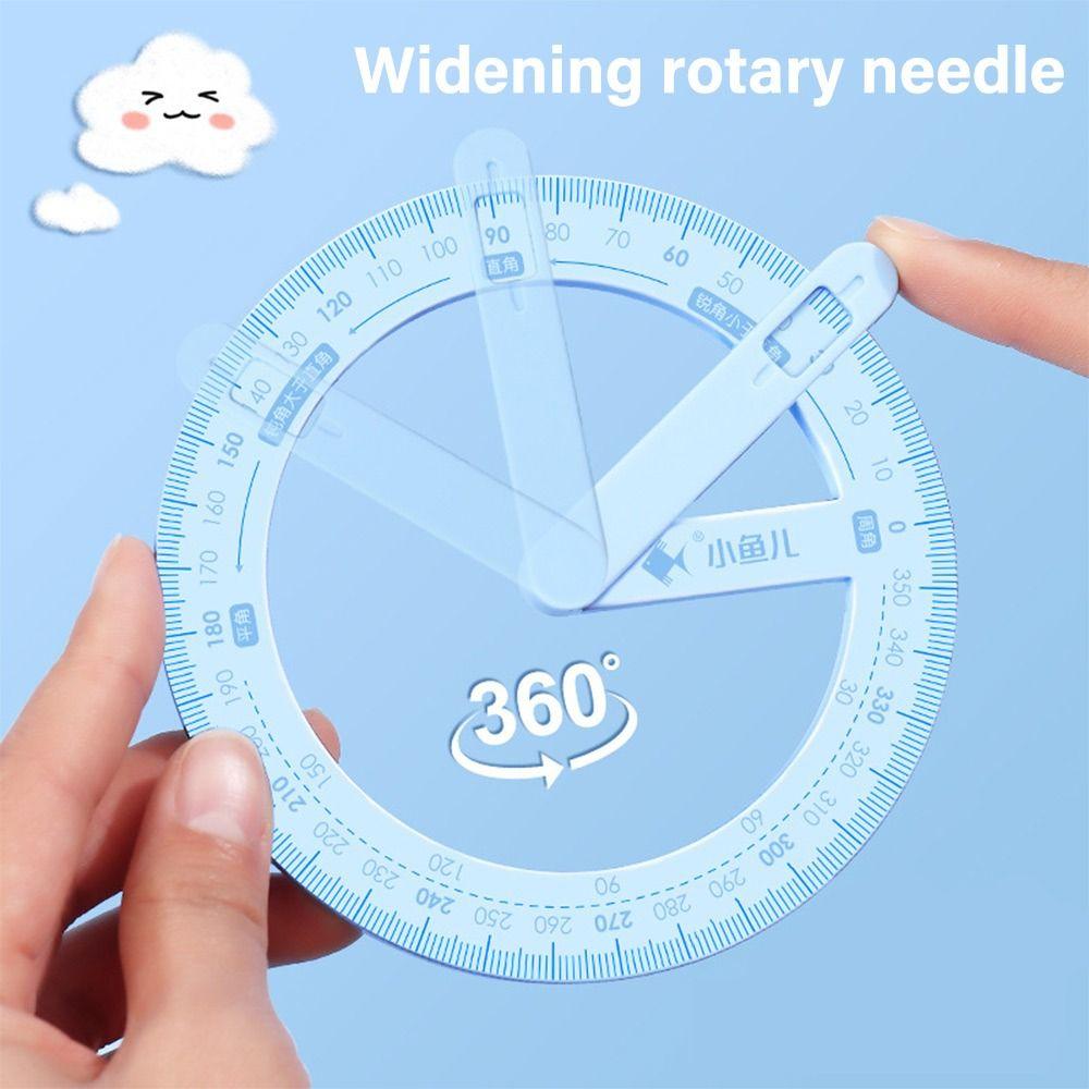 Пластиковый транспортир-указатель 360 градусов, искатель угла поворота, креативная линейка для занятий, студенты