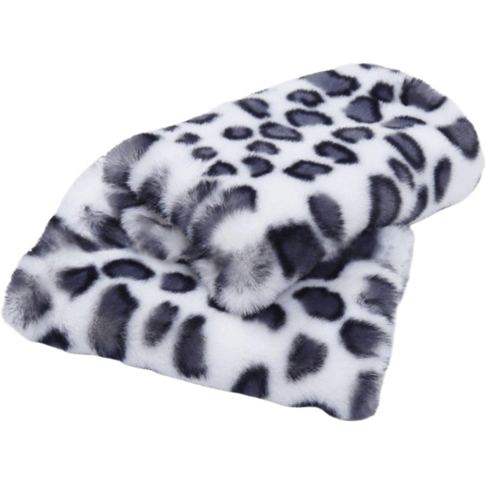 Fleece Lined Half Finger Mittens Elastic Cuff Faux Fur Hand Warmer Office Typing