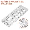 29-Holes Caliper Gauge 1/16 Inch To 1/2 Inch Screw Gauge Card  Measurement Equivalents