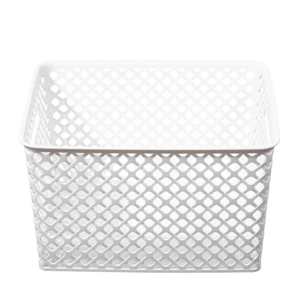 Rectangular Decorative Storage Baskets 2 Pack with Cut-Out Handles Ideal Organizing Household Items Toys Garage Supplies