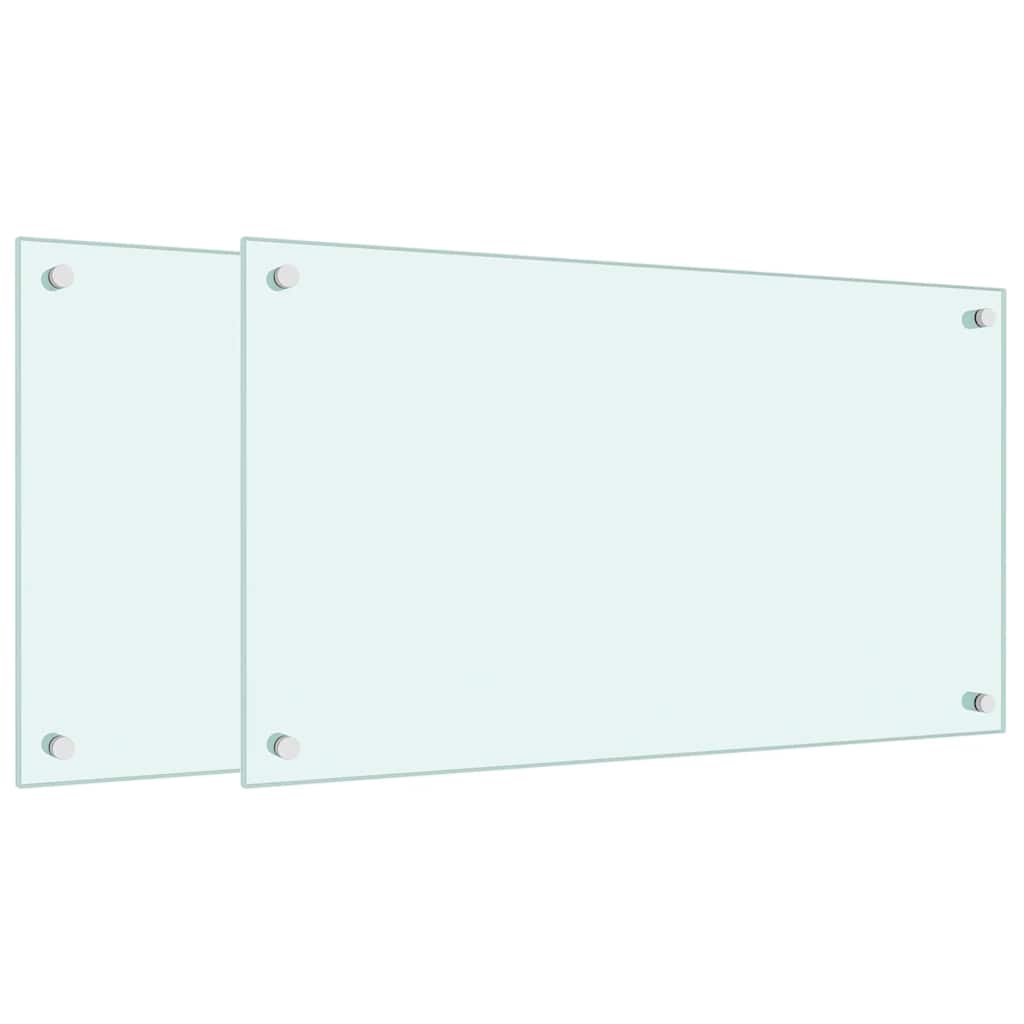 Vidaxl Panele Ochronne Do Kuchni, Białe, 2 Szt., 70X40 Cm, Szkło