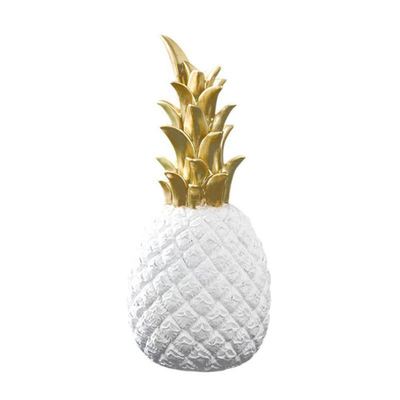 Pineapple Shaped Figurine Home Decoration Gold Black Pineapple Crafts Miniatures Gift Figurines