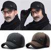 Men Winter Warm Lining Thicken Windproof Baseball Cap With Earmuffs Fitted Cap Gorras Trucker Dad Hat Snapback Caps