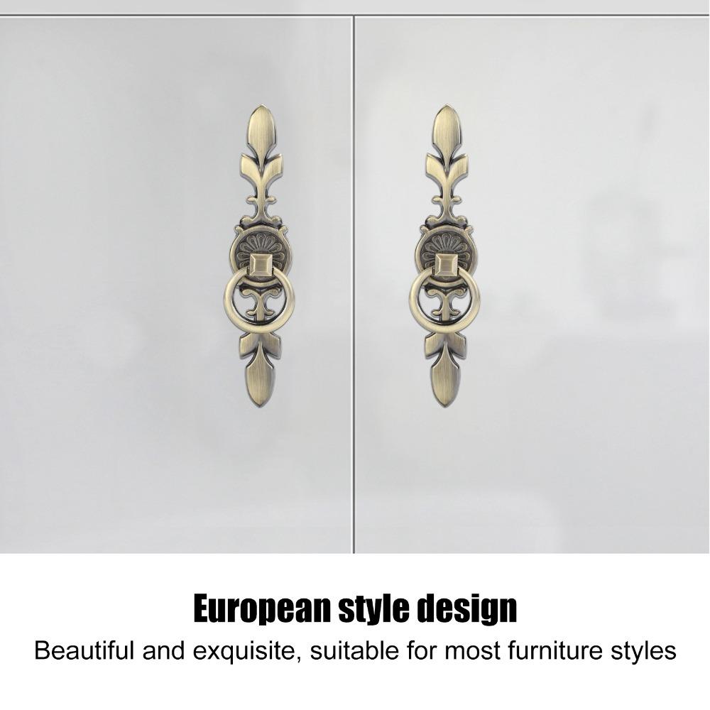 2pcs Zinc Alloy Cabinet Knobs Red Bronze Drawer Handles Vintage Ring Pull Handles Kitchen Cabinet