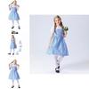 Wizard Of Oz Blue Checkered Costume Dress With Headband For Girls Roleplay Special Characters Included