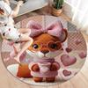 Knittedcuteanimals Round Area Rug,Carpet Rug for Living Room Bedroom Sofa Playroom Decor,Non slip Floor Mat