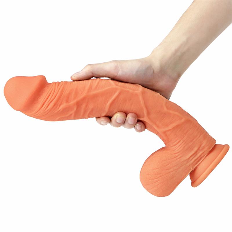 Women's Oversized Dildo Silicone Sucker Manual Double Layer Oversized 35cm Super Soft Adult Products