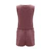Women's Casual Solid Color Drawstring Plush Vest Shorts Coat Three Piece Suit