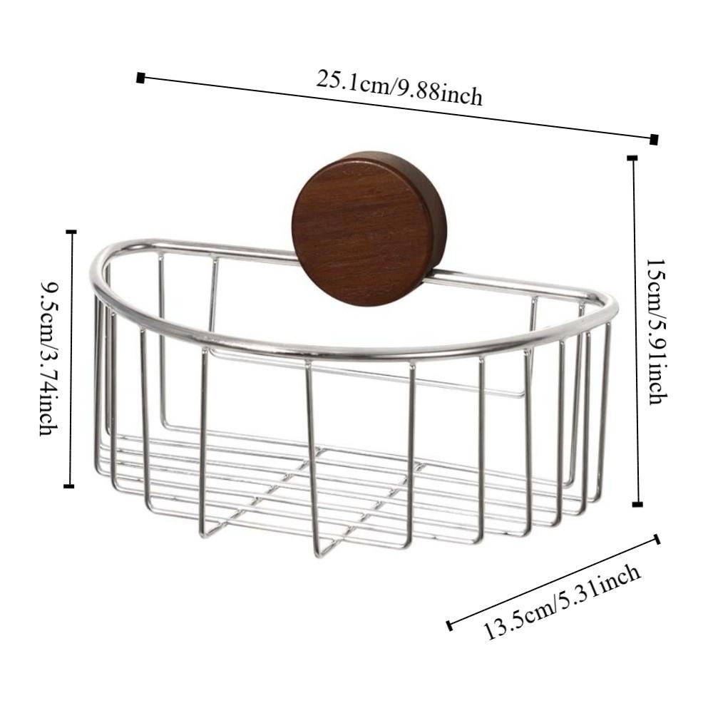 Stainless Steel Suction Cup Storage Rack Hollow-out Tissue Holder Bathroom Organizer Shelf  Home