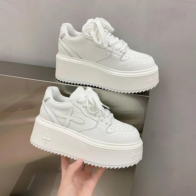 Весна и осень Новый стиль Модные повседневные и удобные увеличивающие рост платформы подошвы для женских спортивных кроссовок