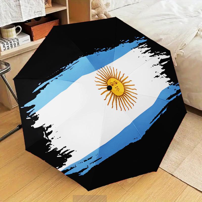 Argentina Flag Design Automatic Folding Umbrella - 8-Rib Travel Umbrella with Auto Open/Close & Portable Gifts for holidays or birthdays
