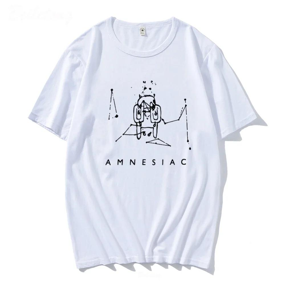Radiohead Amnesiac T Shirt Cute Cry Pattern Tshirt Band Rock Funny Music Tops 100 Cotton Funny Print Loose Album Tees Female Unisex