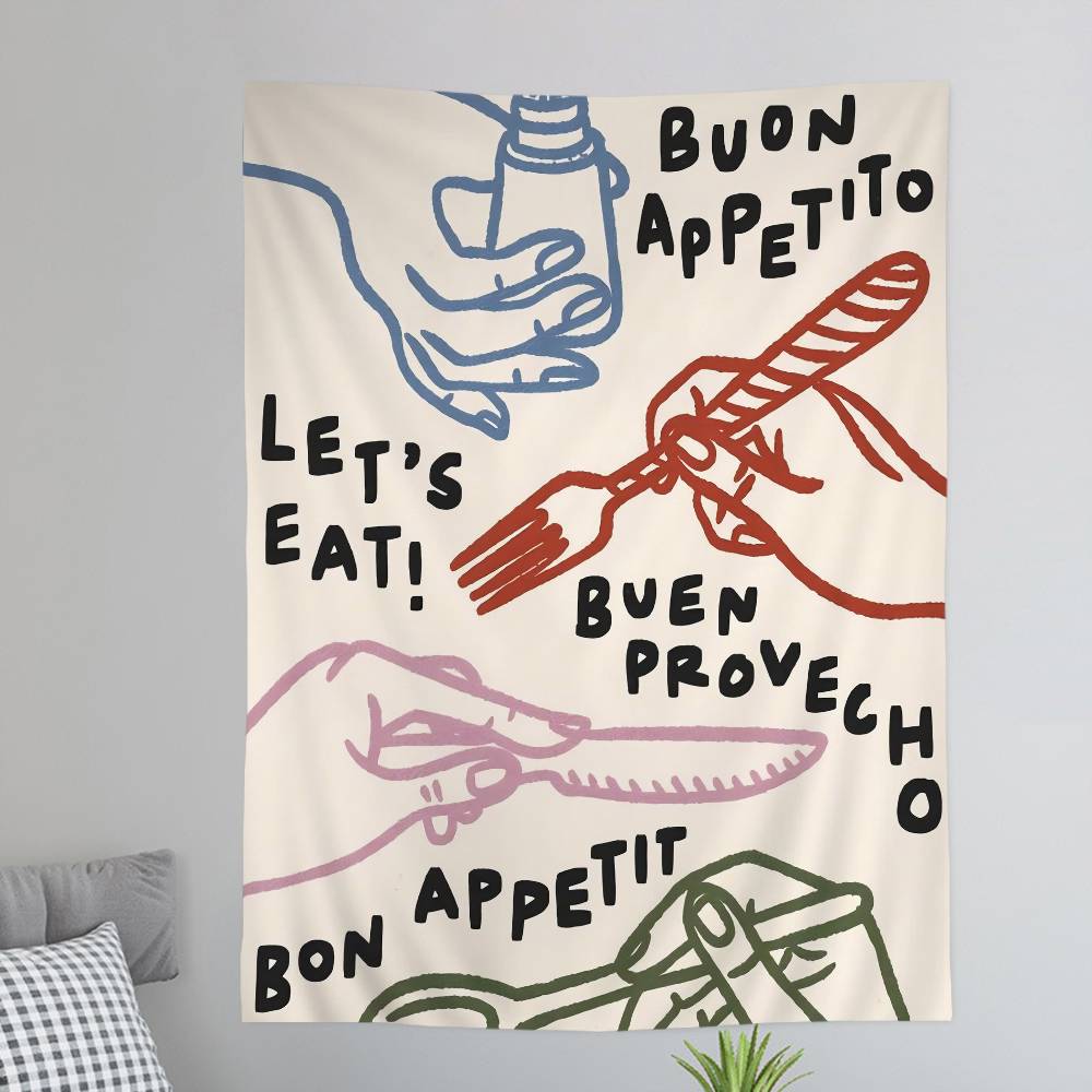 Красочная Линейная Абстрактная Tapestry с Диаграммой ЕДЫ и НАПИТКОВ Домашний Декор богемский декор гадание Настенное Полотно Декор Дома