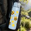 1PC Repeating Yellow Bee Grid Layout 750ml Color Plastic Sports Water Bottle Leakproof Flip Straw Lid For Sports Office Home Use