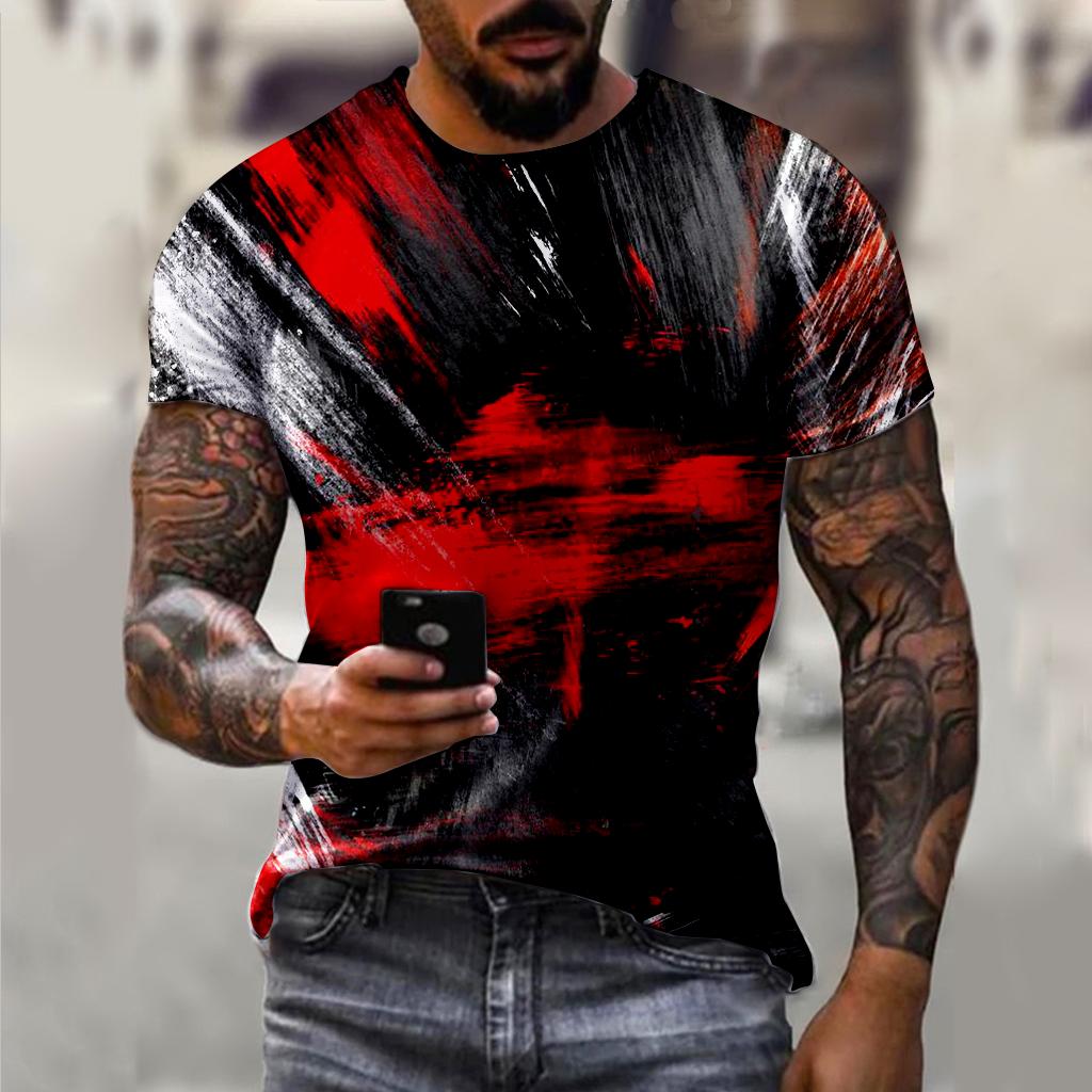 Полосатая футболка для мужчин, одежда большого размера, мужские футболки с рисунком, летние повседневные топы с 3D принтом и короткими рукавами, модные топы