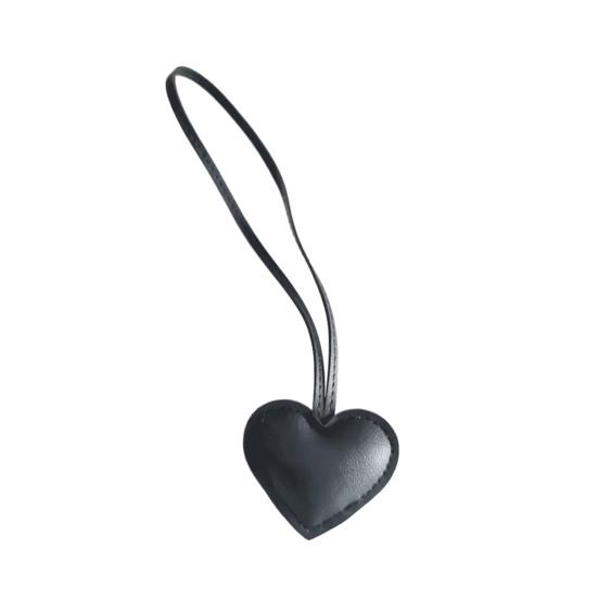 Bag Pendant Heart Shape Imitation Leather Keychain Vibrant Color Bag Decor Charm Bag Car Key Accessory
