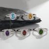 Серебряное кольцо S925 с натуральным топазом, гранатом, фиолетовым цитрином, цветное, сокровище, женское, овальное, открытое