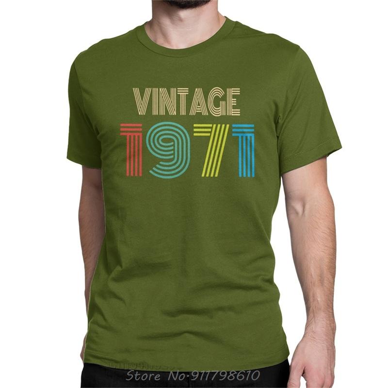 T-Shirts 1971 Vintage Birthday UNISEX Gift Fashion Cotton Tees Classic Short Sleeve T Shirts Crewneck Clothing Printing