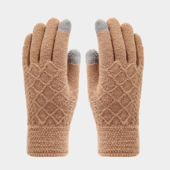 Набор из 3 предметов: женская шапка, шарф, перчатки, украшенный плюшевым помпоном, шапка без полей, длинный шарф, набор перчаток для сенсорного экрана, зимние аксессуары