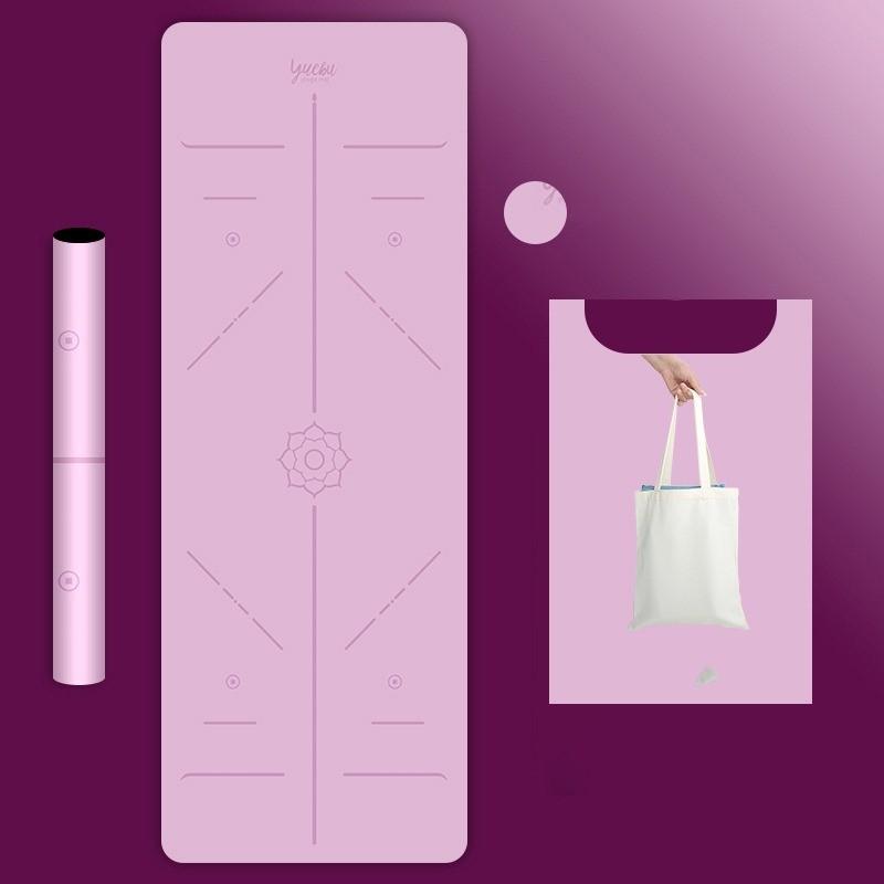 Коврик для йоги с принтом из натурального каучука и бархатной поверхностью. Тонкий нескользящий портативный складной напольный коврик, впитывающий пот. Фитнес-упражнения. Моющийся напольный коврик.