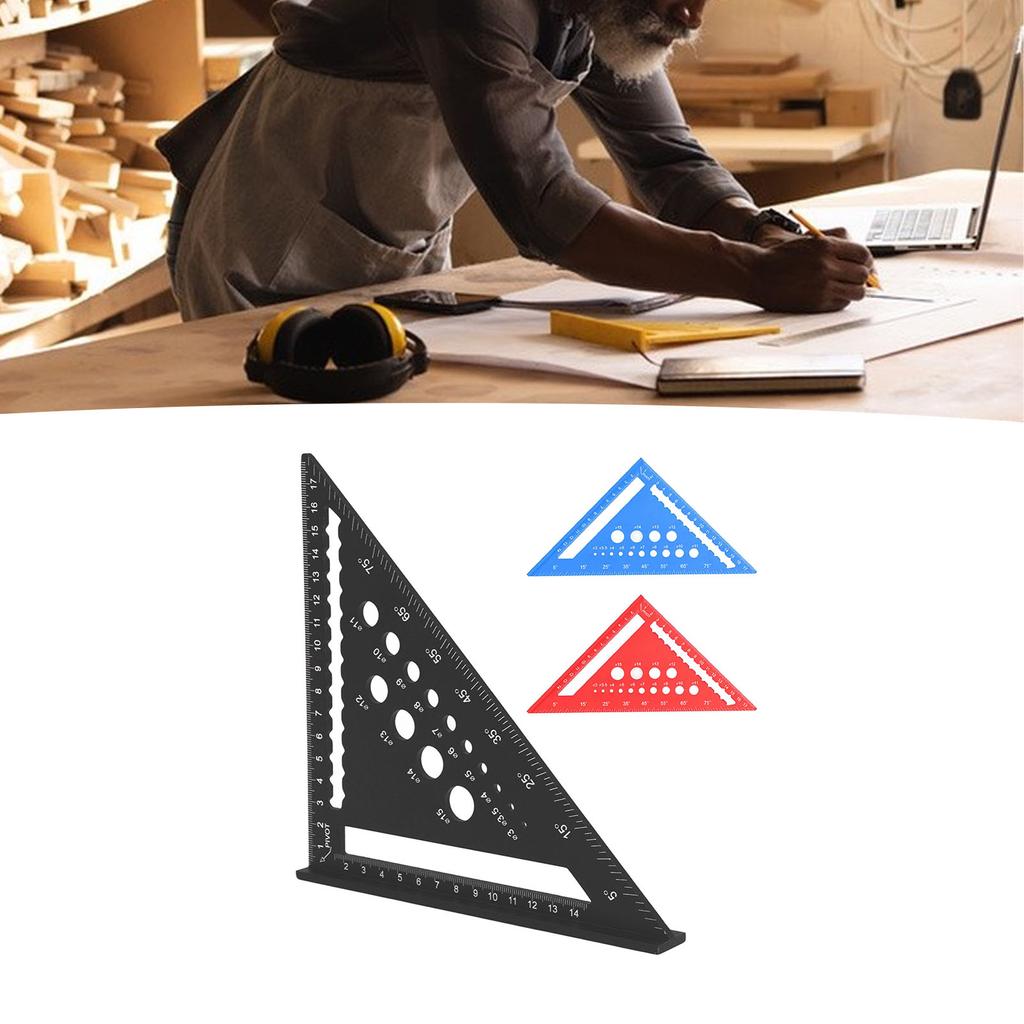 7-дюймовая треугольная линейка, метрический стропильный угольник, 90-градусная линейка, транспортир, алюминиевый сплав, деревообработка