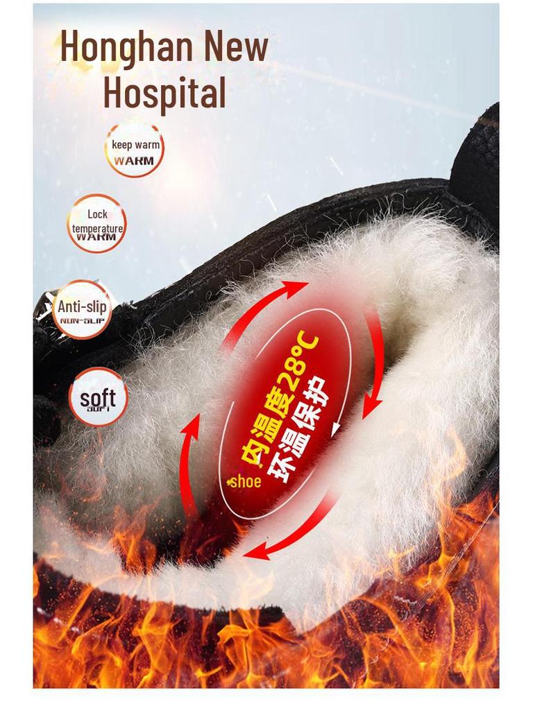 Мужские высокие кожаные хлопковые ботинки Northeast — теплые, с бархатной подкладкой для работы на открытом воздухе осенью/зимой и занятий альпинизмом.