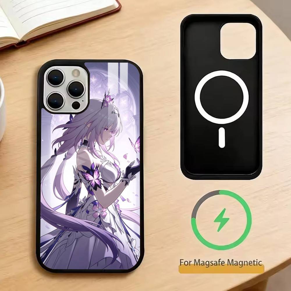 Honkai Star Rail Чехол для телефона Для iPhone17,16,15,14,13,12,11 Plus,Pro Магнитный Для Magsafe Беспроводная зарядка