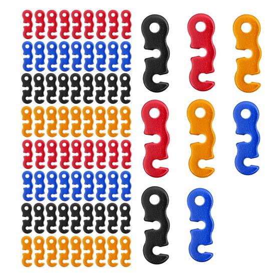 20/48/80/100Pcs Aluminum Alloy Guyline Cord Adjuster Tent Tensioner Heavy Duty Outdoor Camping Hiking