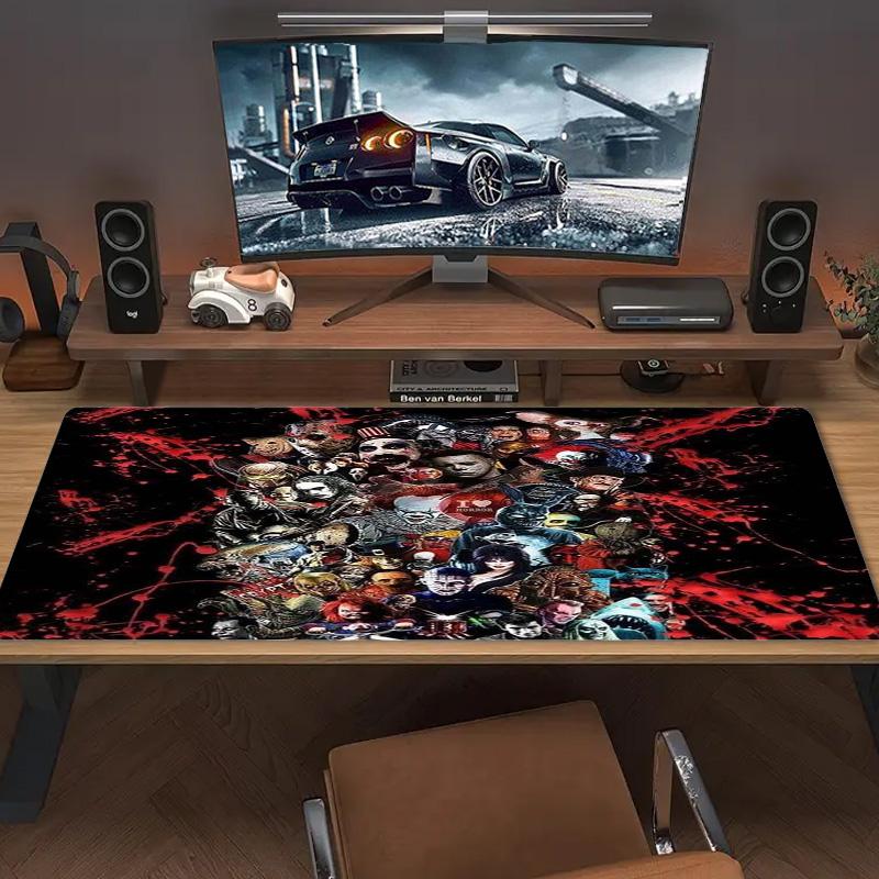 Horror Movie Series Color Mouse Pad Large Gaming Table Cushion Non-slip Laptop Tablet Big Mousepad XXL Mat Mini PC Playmat With Lock edge