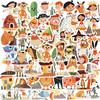 55 Prehistoric Cartoon Characters Doodle Stickers Guitar Notebook Suitcase DIY Waterproof Stickers