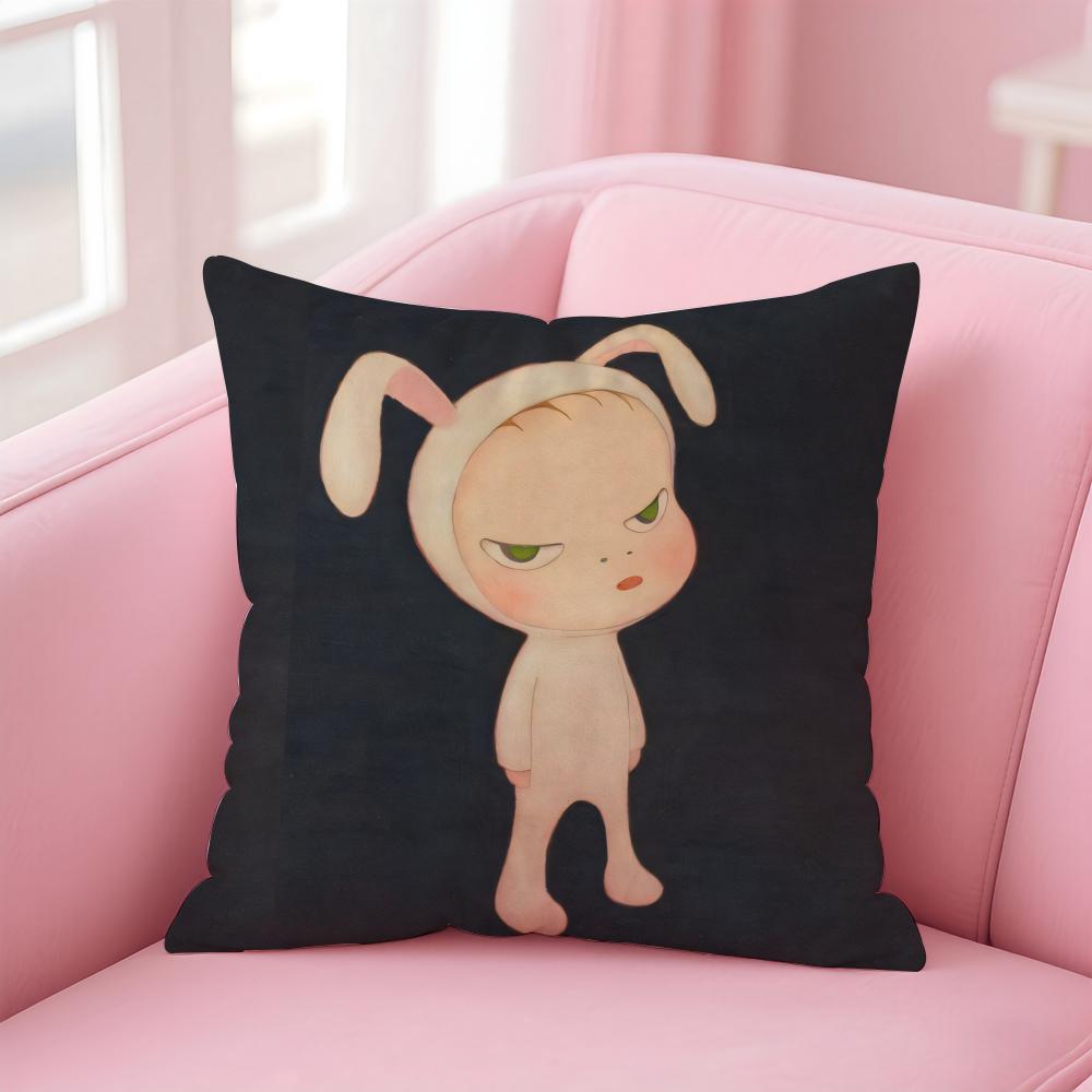 artist cute YYoshitomo NNara Cushion Cover Pillow Case Soft Friendly Fabric Concealed Zipper