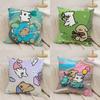 Korean Line P-Puppy Pillow Case Office Sofa Dorm Chair Back Short Plush Double-sided Printing Home  Cushion Cover