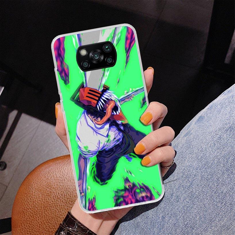 Anime Chainsaw Phone Case For Xiaomi Poco X7 X6 X5 Pro F7 Ultra Redmi 15C 15 13C 13 12C 12 10 10A 10C 9 9A 9C 9T Cover Poco X7 X