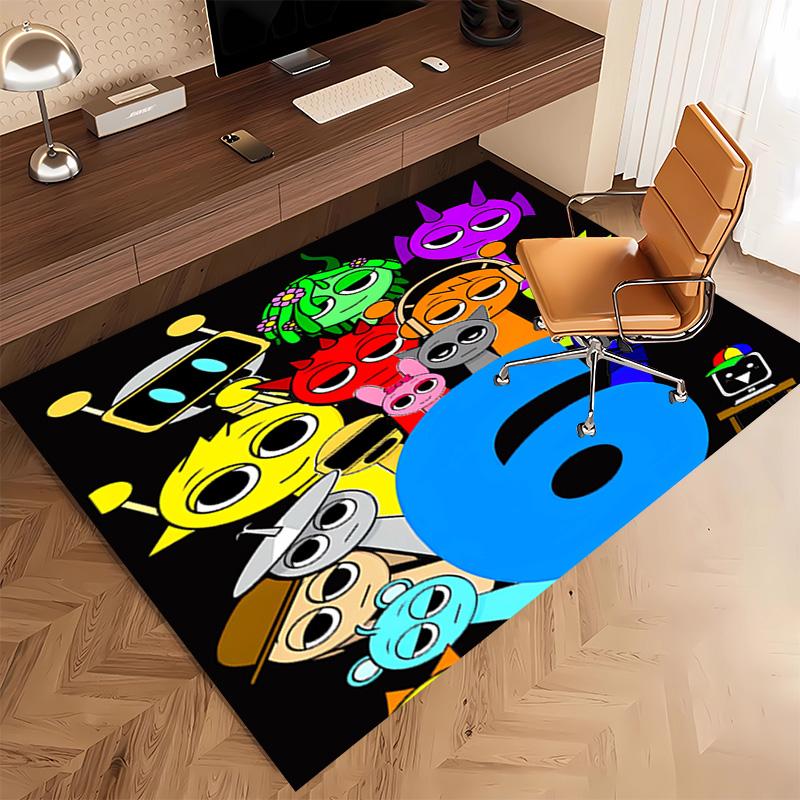 1pc Sprunki Game2 Print Area Rug - Soft, Washable Non-Slip Indoor Mat, Living Room, Home Office Decorative Rug,Office Decorative