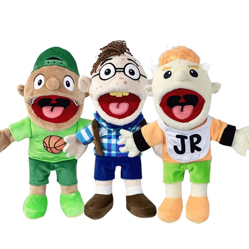 1/3pcs Boy Jeffy Hand Puppet Cody Junior Joseph Plush Doll Stuffed Toy with Movable Mouth for Play House Kid Child Birthday Gift