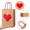 10 шт. подарочных пакетов из крафт-бумаги с ручками в стиле ко Дню святого Валентина, фестивальные принадлежности, свадебный принт LOVE, высокая вместимость для хранения TMZ