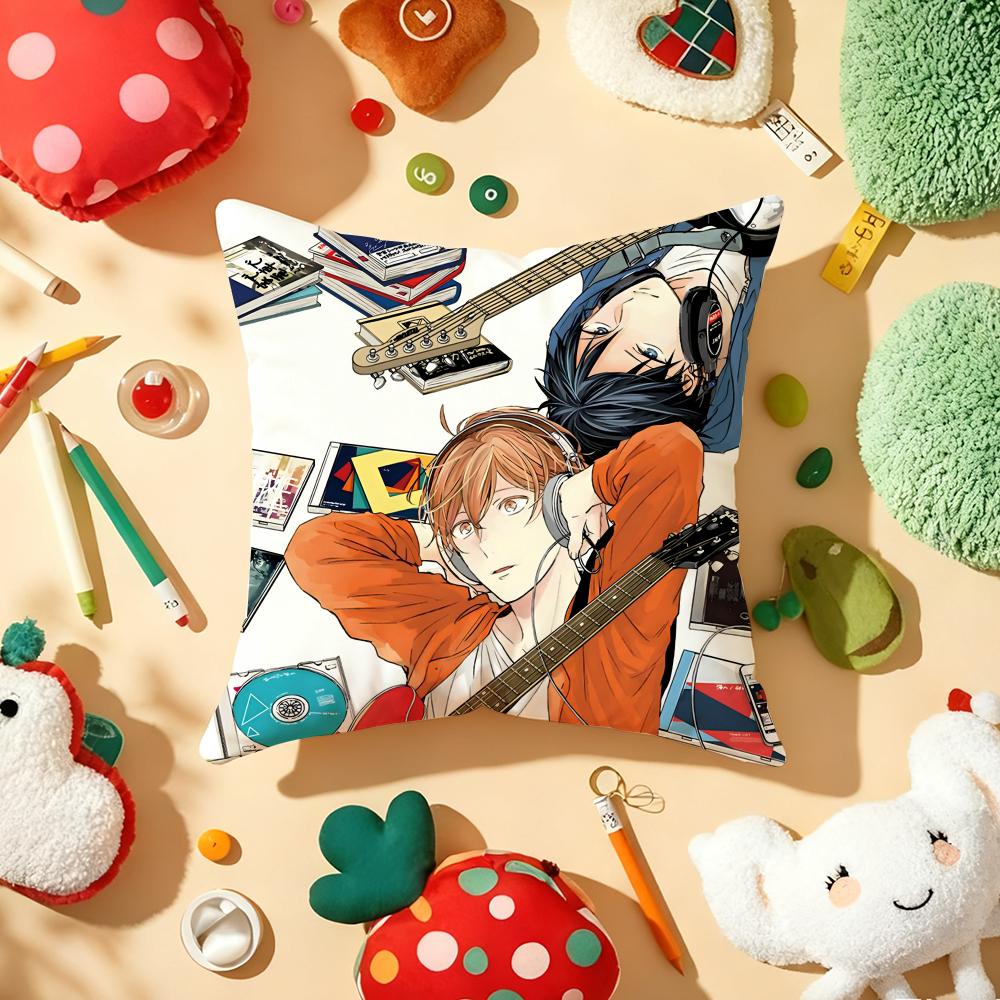 Подушка с принтом в стиле Yaoi Anime, плюшевая ткань, мягкая, двусторонняя печать, для дивана, теплая, зимний домашний подарок, наволочка