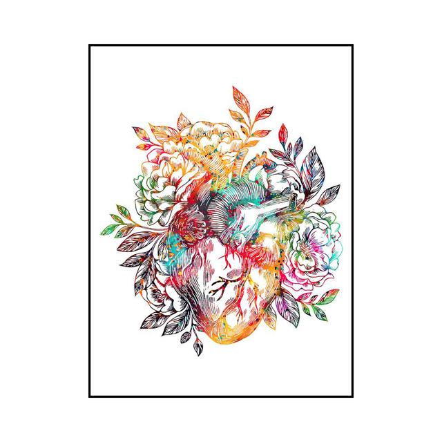 Абстрактные органы, кости, зубы, цветной настенный художественный постер, украшение дома, картина маслом, настенная живопись