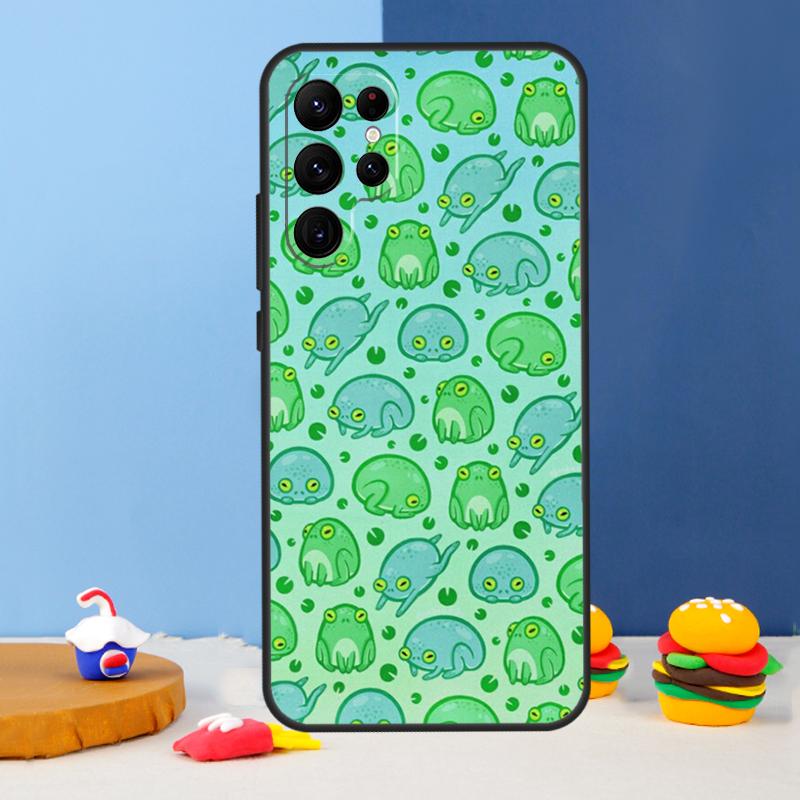 Мультяшные лягушки Чехол для телефона Для Samsung Galaxy S25 Ultra S9 S10 S20 S22 S21 FE S23 Plus S24 Ultra Чехол Coque