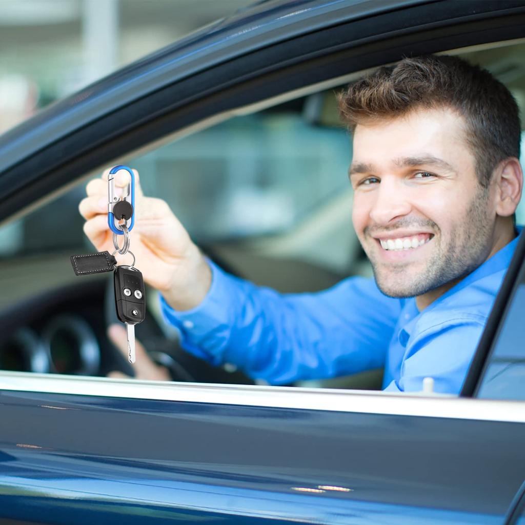 Giantree Автомобильный брелок для ключей, металлический автомобильный брелок с зажимом, персонализированный поясной автомобильный брелок, универсальный дизайн с двумя кольцами, синий, один размер