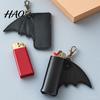 Waterproof Igniter Cover Gothic Bat Case Keychain, Punk Faux Leather Holder, Portable Sleeve Pouch for Backpack Pendant Halloween Keychain