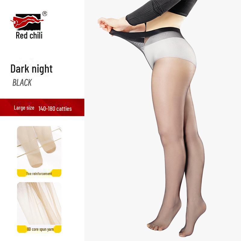 Ультратонкие черные шелковые женские чулки Red Pepper большого размера - прочные, не зацепляющиеся, высокопрозрачные, узкие колготки с Т-образным шаговым швом