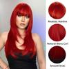 HAIRCUBE красный прямой синтетический парик для женщин длинный натуральный многослойный парик с челкой косплей вечерние термостойкое волокно парик волосы