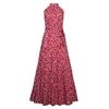 Summer Women's Dress Polka Dot Printed Long Dress Hanging Neck Tie Dresses