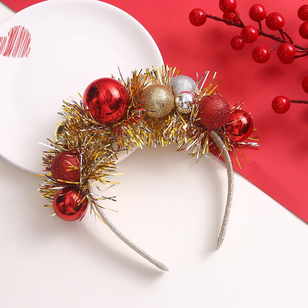 Рождественская повязка на голову рождественский колокольчик из рога лося с блестками рождественская повязка для волос с новым годом реквизит для фотосессии веселый рождественский декор подарки для детей